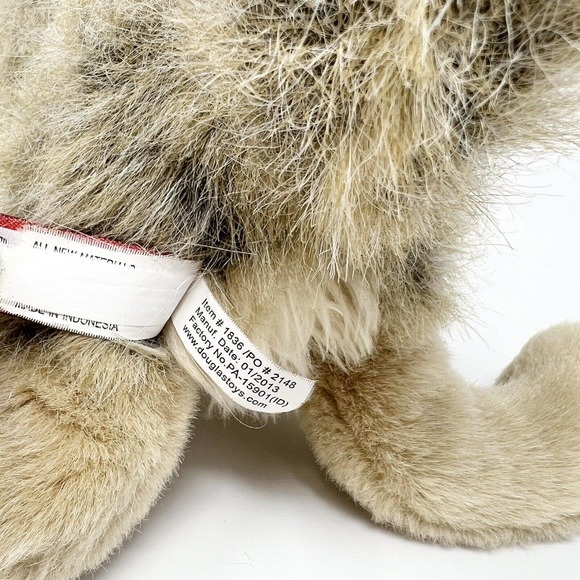 Douglas The Cuddle Toy Plush Wolf Dog Tyson 1836 Brown Brindle Puppy 15" Inches - Picture 10 of 10